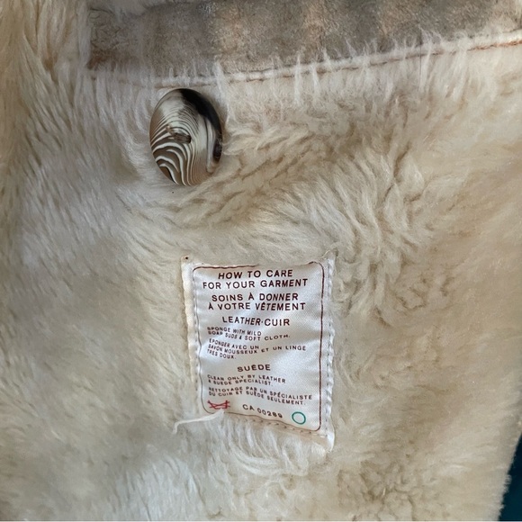 70s Vintage Robert Chernin Shearling Sheepskin Belted Coat Mens Size 42 - Picture 6 of 16